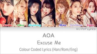 AOA 에이오에이  Excuse Me Colour Coded Lyrics HanRomEng [upl. by Ben913]