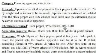 PIPERINE FROM BLACK PEPPER [upl. by Kirsteni984]