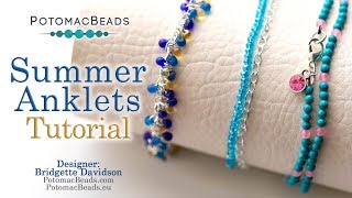 Summer Anklets  DIY Jewelry Making Tutorial by PotomacBeads [upl. by Nivlam]