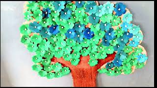 how to make beautiful paper tree tree art DIY wall hanging easy crafting [upl. by Staal]