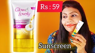 Glow amp Lovely Brightening Sunscreen SPF 30  Affordable Sunscreen  Review in Tamil [upl. by Hteboj]