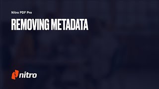 Nitro Pro Removing Metadata [upl. by Consuelo]