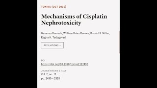 Mechanisms of Cisplatin Nephrotoxicity  RTCLTV [upl. by Elleiad]