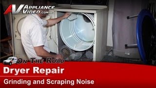 Maytag Dryer Repair  Grinding and Scraping Noise  Support Wheel [upl. by Arytahs]