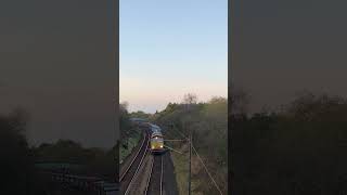 Slow GBRf class 66 mossend comes through Cramlington as the sun goes down [upl. by Atinnod195]