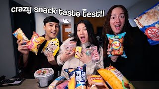 CRAZY SNACK TASTE TEST WITH ALISHA amp OLI Vlogmas Day 20 [upl. by Enigroeg175]