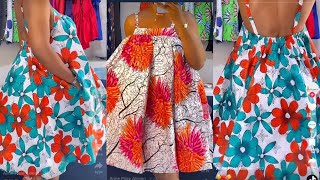 How to cut and sew a gathered dress with spaghetti straps and elastic ruched back [upl. by Sarazen]