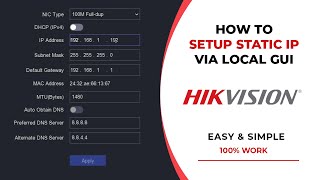 How To Setup Hikvision DVR Static IP On Local GUI Monitor [upl. by Annavaj]