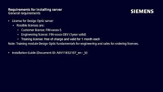 8 Desigo Optic – Engineering Fundamentals – Installing the server – Requirements [upl. by Lokcin71]