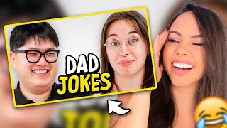 Dad Jokes  Dont laugh Challenge  Alan vs Abby  Bunnymon REACTS [upl. by Llenrrad]