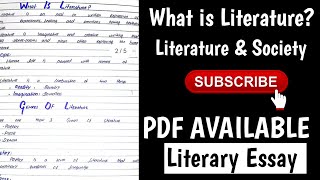 What is Literature  Literature and Society [upl. by Aninaj]