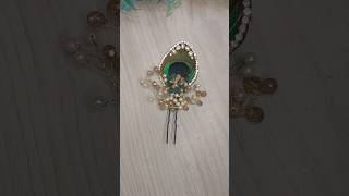 Morpankh Kundan Juda Pin Peacock Hair Accessories diy trending hairaccessories MJKARTCRAFT691 [upl. by Esinek]