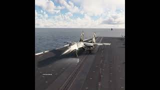 rare Sukhoi Su27 flanker bort 305 takes off on aircraft carrier little incident [upl. by Etrem]