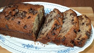 Super Moist Chocolate Chip Banana Bread Recipe by Taste of the World [upl. by Ramsden]