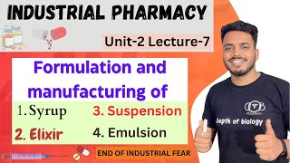 Formulation and manufacturing consideration of syrup and elixirs  suspension and emulsion pharmacy [upl. by Ludie517]