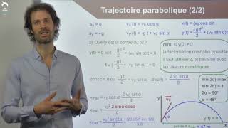 Trajectoire parabolique applications des équations horaires [upl. by Iana]