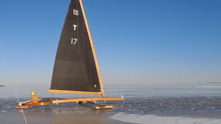 Ice boats on Lake Erie  quotHard water sailingquot [upl. by Alyat231]