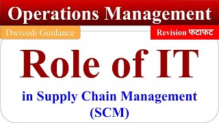 Role of IIT in SCM Role of IT in Supply Chain Role of IT in Supply chain management operations [upl. by Amluz]