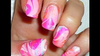 Triple Dip Water Marble Nail Art Design [upl. by Jenette]