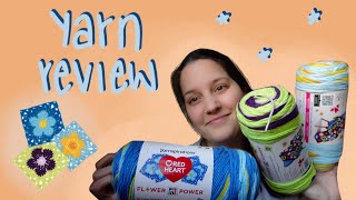 Trying NEW All in One Flower Power Yarn by Red Heart  Yarn Review [upl. by Colon759]