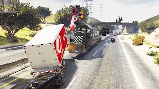 GTA 5 Train on the highway [upl. by Bluhm]