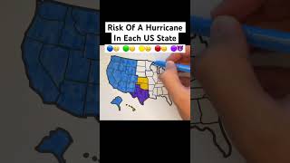 Risk of a hurricane in each State in the United States🇺🇸usa unitedstates map geography states [upl. by Arhez]