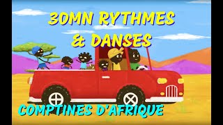 RYTHMES amp DANSES DAFRIQUE  comptines avec paroles [upl. by Andromada]