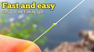 Super Easy  Tying braid to fluorocarbon quickly and easily  Right on the fishing spot [upl. by Ahsiyk]