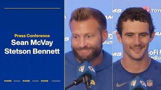 Sean McVay amp Stetson Bennett Address The Media After First Preseason Game Against The Chargers [upl. by Egdamlat646]