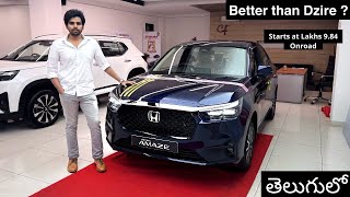 New Honda Amaze 2025 with ADAS  Top Model ZX MT  Detailed Review with Onroad Price List in Telugu [upl. by Helbonnah807]