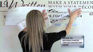 How to Apply Vinyl Wall Quotes  Video 3B Hinge Application Method [upl. by Trebma]