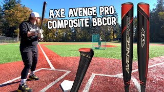 Hitting with the 2022 AXE AVENGE PRO composite  BBCOR Baseball Bat Review [upl. by Nnov]