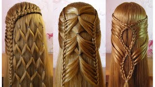 Coiffures simples et belles 🌷 facile à faire cheveux longsmi longs [upl. by Suoivatram11]