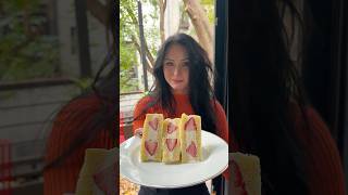 Strawberry Sando cooking sandwich easyrecipe [upl. by Nauqram75]