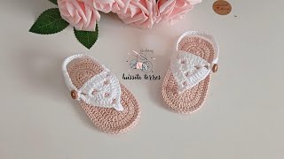 NO SABES QUE TEJER🤔Teje de una Forma Fácil y Rapida Estas Bellas Sandalias🥰Para Bebé a Crochet [upl. by Kane]