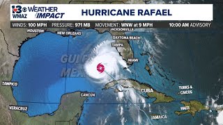 Hurricane Rafael continues to move into the Gulf 11624 11 am [upl. by Eardnaed]