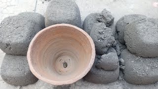 Asmr Super Soft Dusty Gritty Cement Concrete Crumbling In Clay Pot Floor Crumbling🖤asmr concrete [upl. by Atiuqehc]