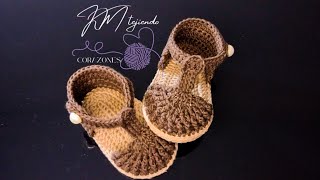 Alpargatas Tejidas a Crochet para Bebé de 0 a 3 meses [upl. by Lawry470]