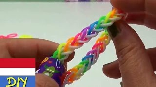 Rainbow loom bracelet French Braid  Pembuatan Gelang tangan French Braid [upl. by Cristin]