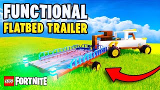 How To Build A Flatbed Gooseneck Trailer and Truck in LEGO Fortnite [upl. by Udela115]