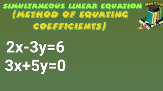 Equating the coefficients method Simultaneous linear equations class 8 [upl. by Novaj]