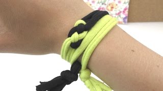 Armband mit Knoten aus Stoffstreifen  einfaches aber schickes Armband selber machen  Anleitung DIY [upl. by Mehelhteb569]