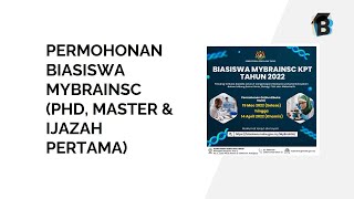 Permohonan Biasiswa MyBrainSc PhD Master amp Ijazah Pertama [upl. by Sandler853]