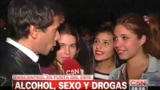 C5N  VERANO 2014 ALCOHOL SEXO Y DROGAS EN LA NOCHE DE PUNTA DEL ESTE [upl. by Ayekahs]