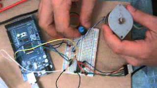 Arduino potenziometro stepper unipolare M54531P ULN2001 [upl. by Nita902]