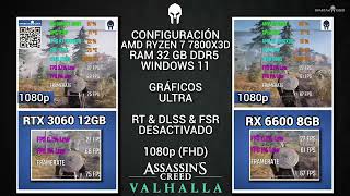 Nvidia RTX 3060 12GB VS AMD Radeon RX 6600 8GB Pruebas Con AMD Ryzen En 1080p [upl. by Bradway811]