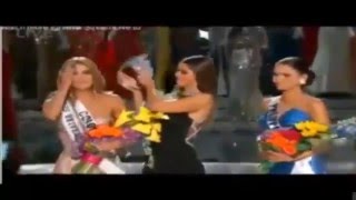 Miss Universo 2015 Le quitan la corona a Miss Colombia para dársela a Miss Filipinas [upl. by Atisusej]