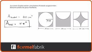 Kreisteile Übungsaufgabe Restfläche berechnen [upl. by Ilyssa364]