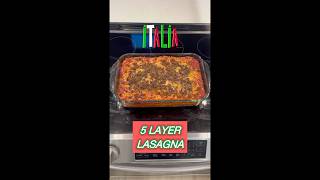 Easy 5layer lasagna Homemade sauce ricotta seasoned beef amp cheese Perfect comfort food [upl. by Moriah557]