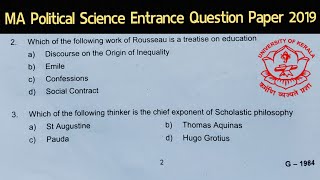 MA political science entrance exam question paper 2019  University of Kerala political science [upl. by Feliza]